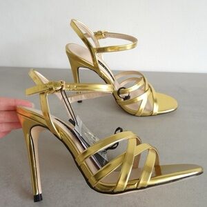 Zara Gold Heeled Sandals